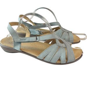 Hotter Flare Comfort Concept Light Dusty Blue Leather Sandals Casual Shoes 9.5